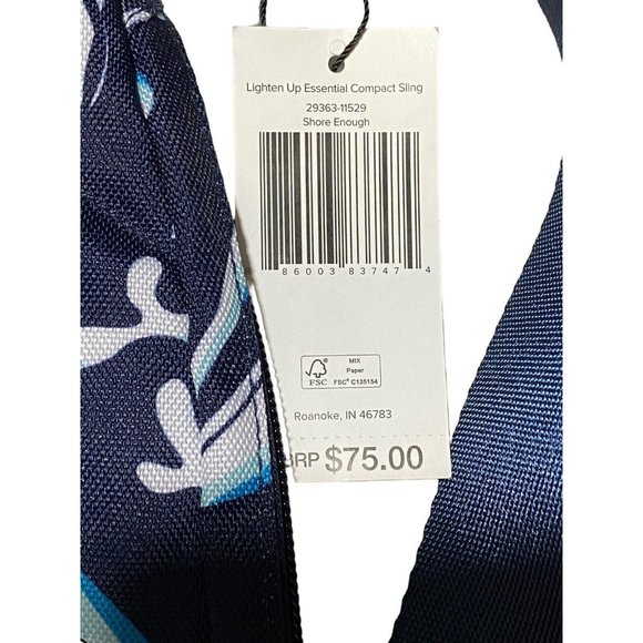Vera Bradley Shore Enough Lighten Up Essential Sling bag - NWT Blue Sea Shell - Picture 6 of 6